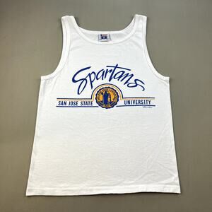 Vintage San Jose State University Tank Top Shirt Adult Small White SJSU Spartans